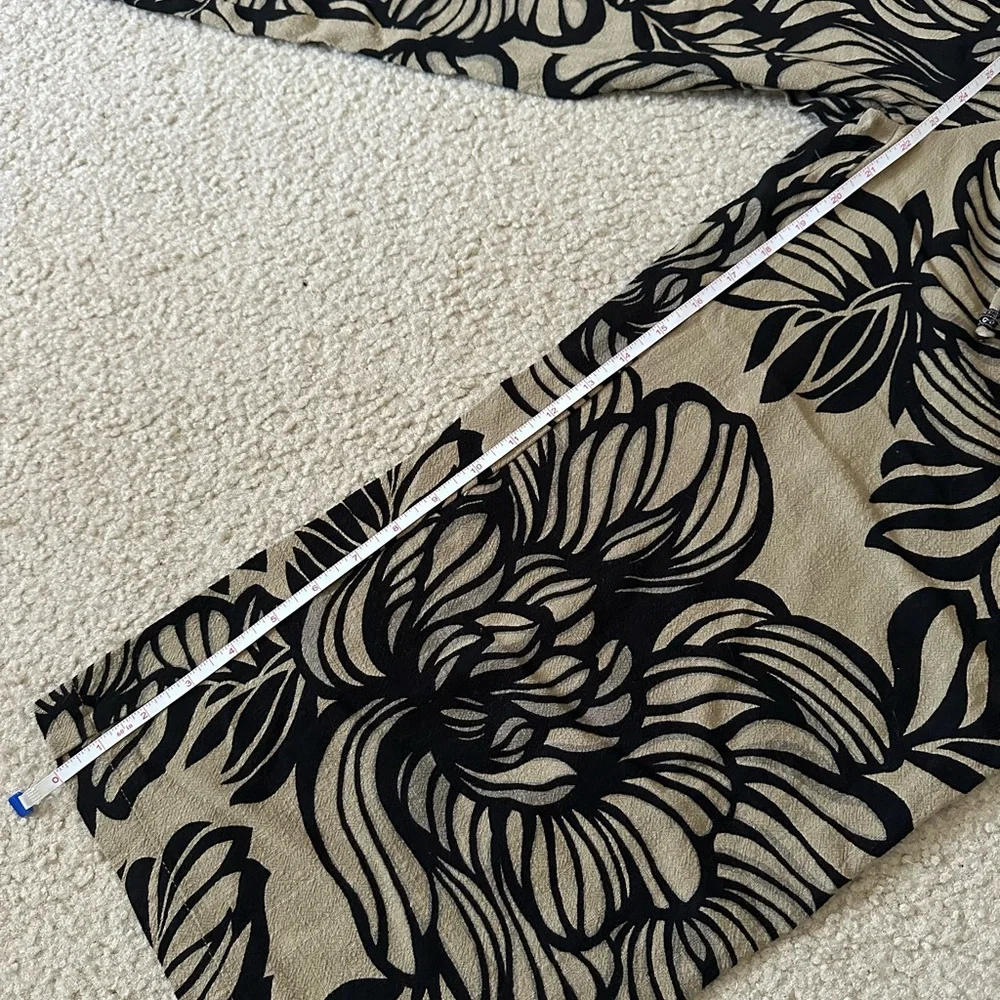 Susan Garvey small cropped wide-leg tan floral pants - Picture 5 of 7